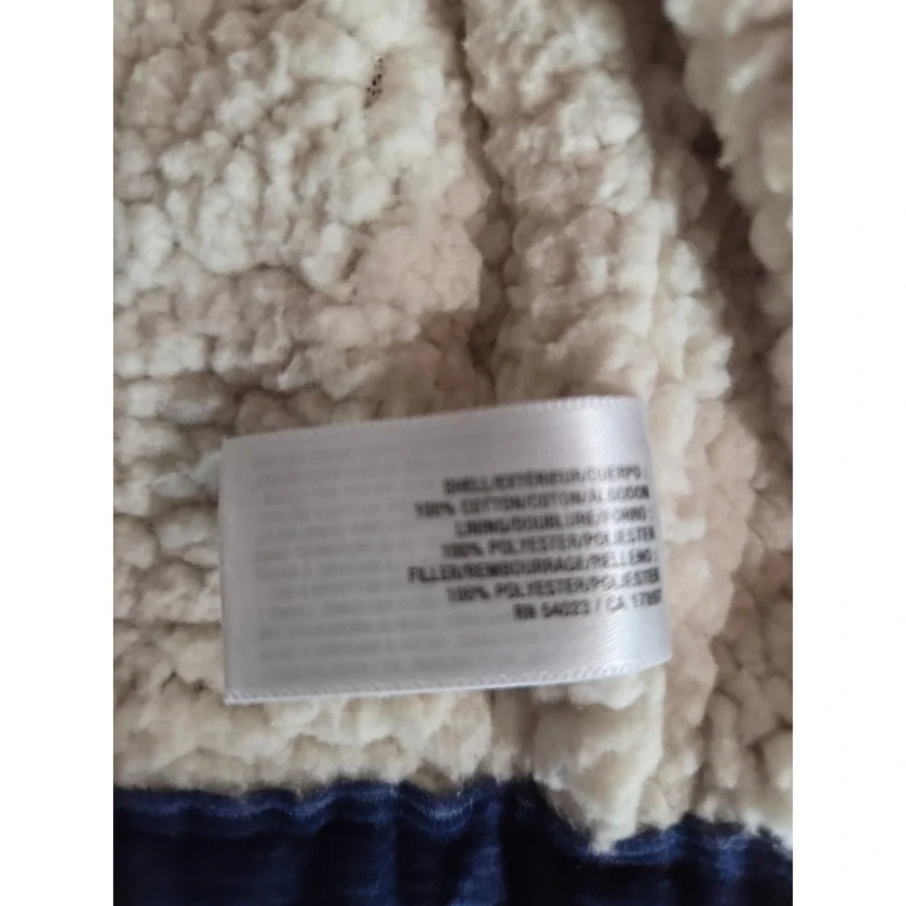 Old Navy Toddler Boys Navy Blue Corduroy Sherpa Lined Trucker Jacket 2T Fall